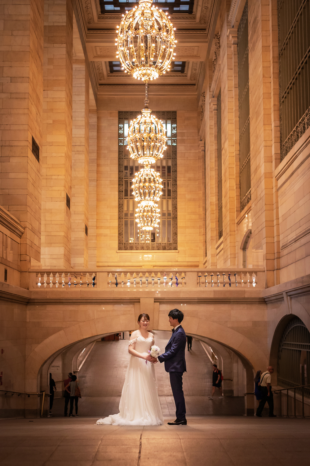 ニューヨークのグランドセントラルターミナルでウェディング撮影
